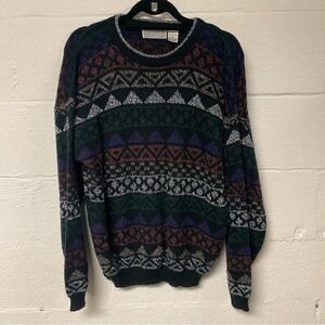 Vintage Method Geometric Men's Crewneck Sweater Size Medium
